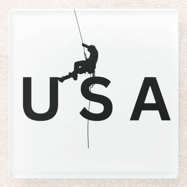 USA Bergsteigen Glasuntersetzer (Vorderseite)