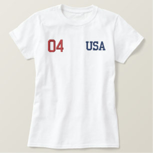 USA BESTICKTES T-Shirt