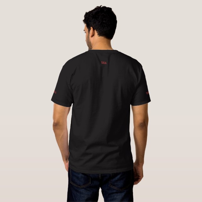 USA BESTICKTES T-Shirt (Schwarz voll)