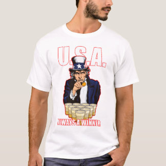 USA-Bier Pong: "Immer ein Sieger-" T-Shirt