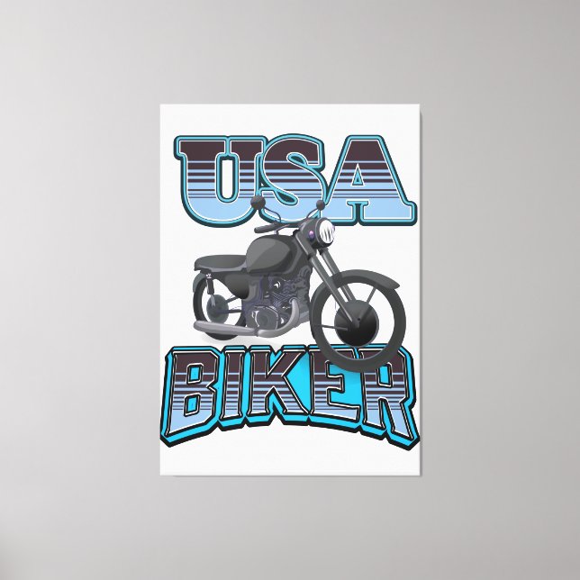 USA Biker Logo Leinwanddruck (Vorderseite)