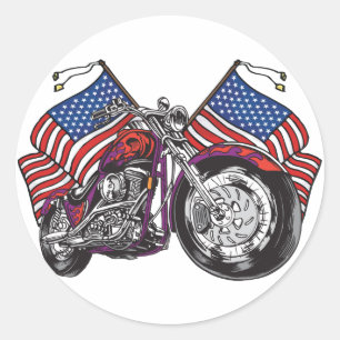 USA Biker Runder Aufkleber