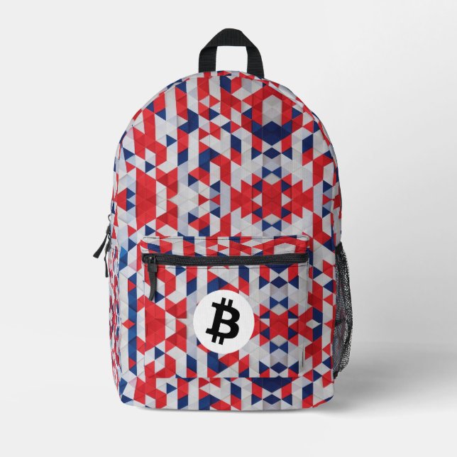 USA Bitcoin Pattern Bedruckter Rucksack (Vorderseite)
