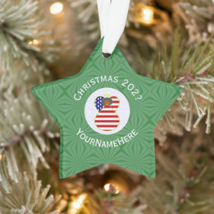 USA Black Angel Weihnachtsflagge Personalisiert Ornament
