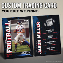 USA Blue Red Football Trading Card Football Card F