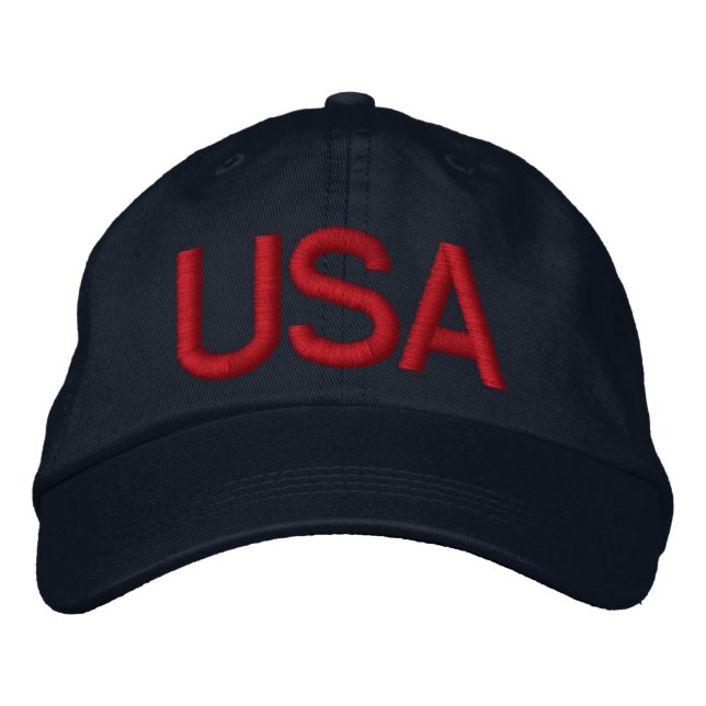 USA Blue StickHat - Maßgeschneidert Bestickte Kappe (Vorderseite)