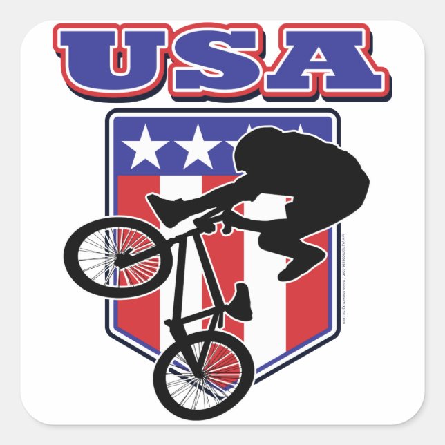 USA BMX QUADRATISCHER AUFKLEBER (Vorderseite)
