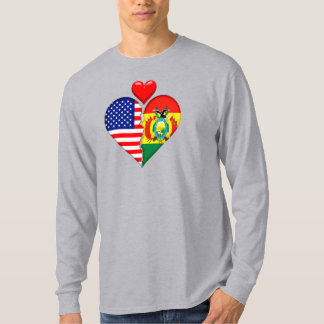 USA Bolivien Herz Flaggen Hispanic Erbes T-Shirt