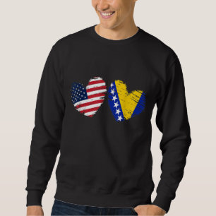 USA Bosnien und Herzegowina Flaggenstaat Herzlich  Sweatshirt