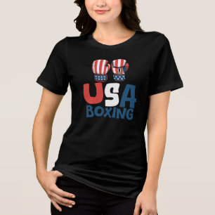 USA Boxen, American Flag Boxdesign Tri-Blend Shirt