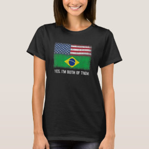 Usa Brasilien brasilianische amerikanische Flagge T-Shirt