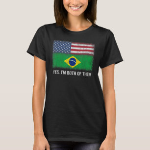 USA Brasilien Brasilianische Flagge Zweibürgerin C T-Shirt