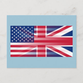 USA BRITISH FLAG POSTKARTE