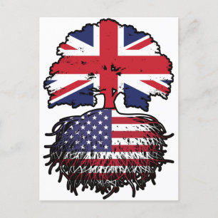 USA - British UK Treots Flag Postkarte