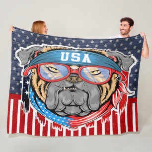 USA Bulldog Fleecedecke