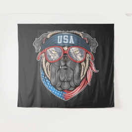 USA Bulldog Wandteppich