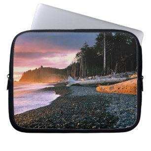 USA, Bundesstaat Washington, Olympic NP. Wellen um Laptopschutzhülle