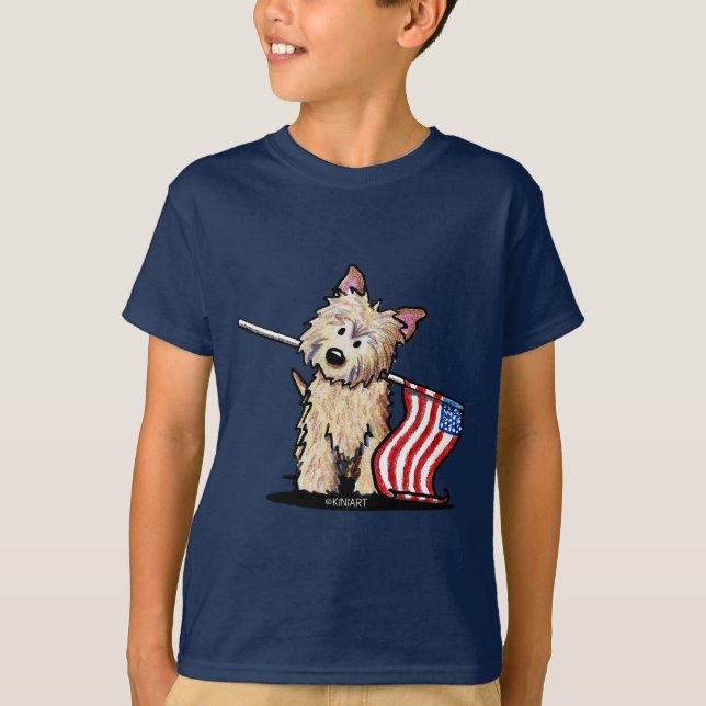 USA Cairn Terrier Kids Dark T-Shirt (Devant)