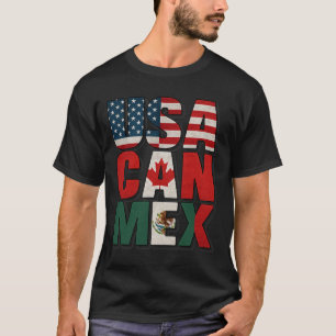 Usa Can Mex Flagge Fußball Nordamerika Fußbal Fan T-Shirt