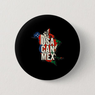 Usa Can Mex Fußball Nordamerika Fußball Fan  Button