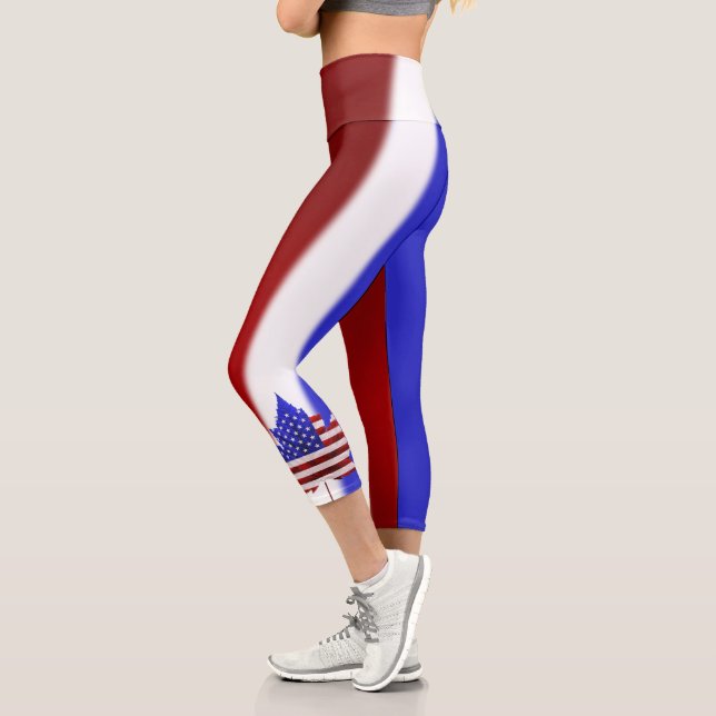 USA Canada Yoga Pantalon femmes US Canada Leggings (Gauche)