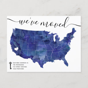 USA Carte coeur marine bleu faire-part mobile