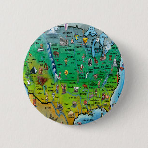 USA-Cartoon-Karte Button