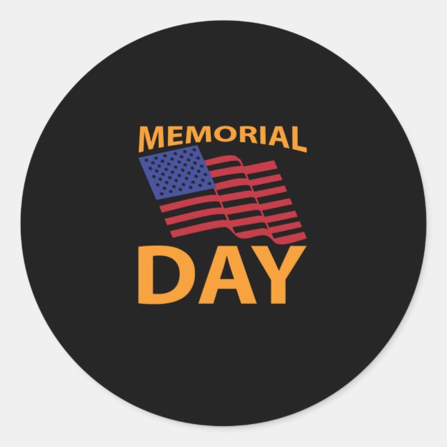 USA Celebration Memorial Day Patriotic Runder Aufkleber (Vorderseite)
