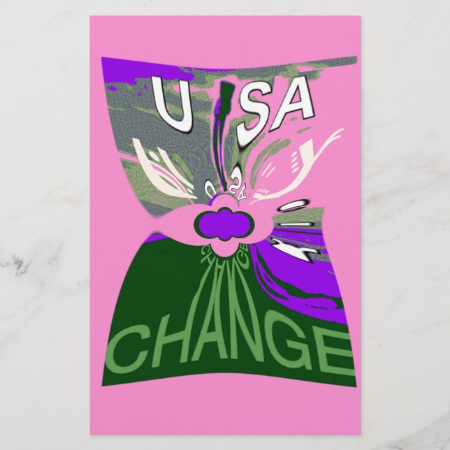 USA Change Art Print Briefpapier (Vorderseite)