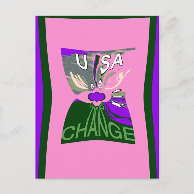 USA Change Art Print Postkarte (Vorderseite)
