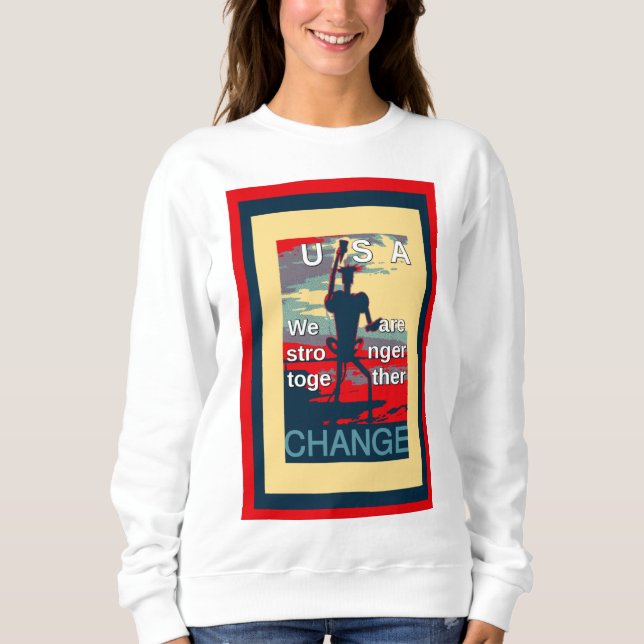 USA Changer la robe Sweat - shirt à capuche fémini (Devant)