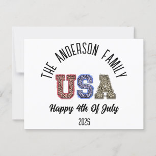 USA Cheetah Print Personalisiert Wiedersehen Name Postkarte