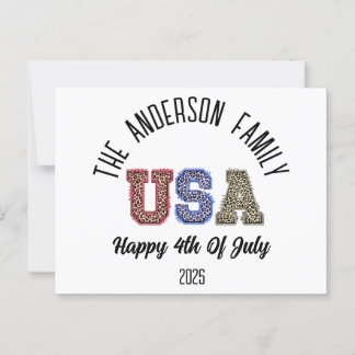 USA Cheetah Print Personalisiert Wiedersehen Name Postkarte