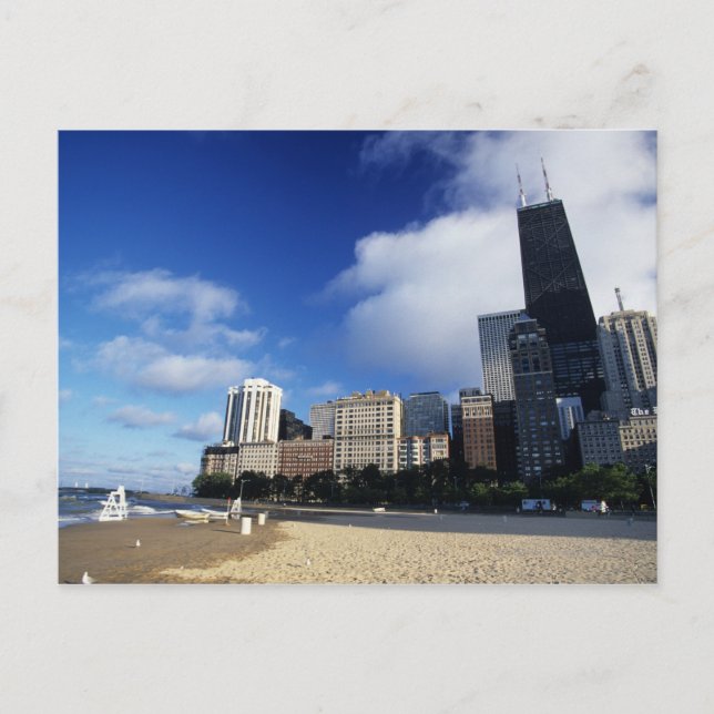 USA, Chicago, Illinois, Oak Street Beach und Postkarte (Vorderseite)