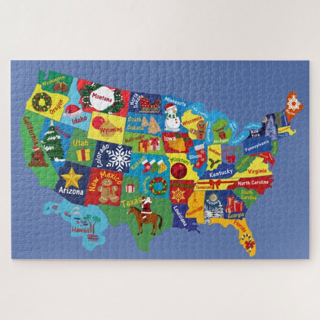 USA Christmas MAP (Horizontal)