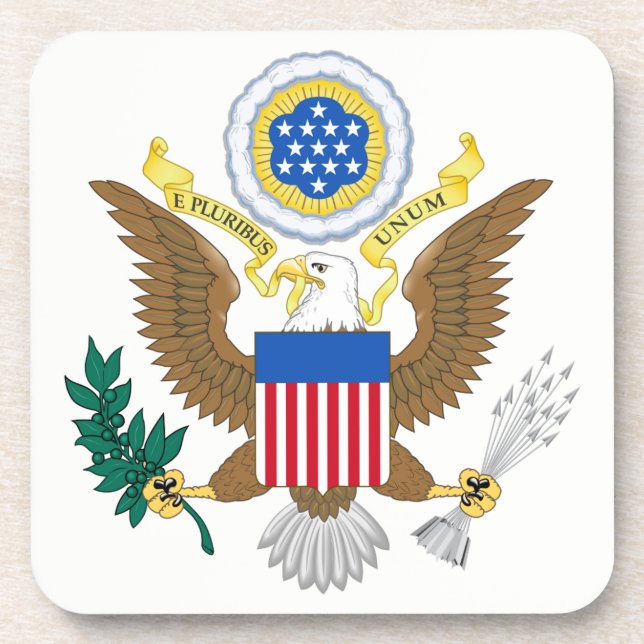USA Coat of Arms Coastercn Getränkeuntersetzer (Vorderseite)