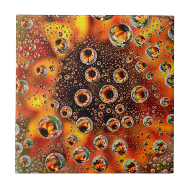 USA, Colorado, Lafayette. Wasserblasen auf Glas 1 Fliese (Vorderseite)