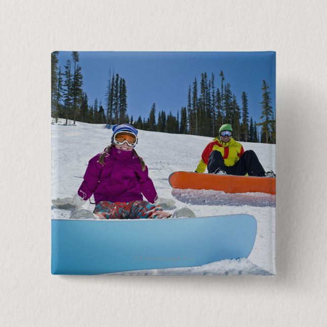 USA, Colorado, Telluride, Vater und Tochter 3 Button (Vorderseite)