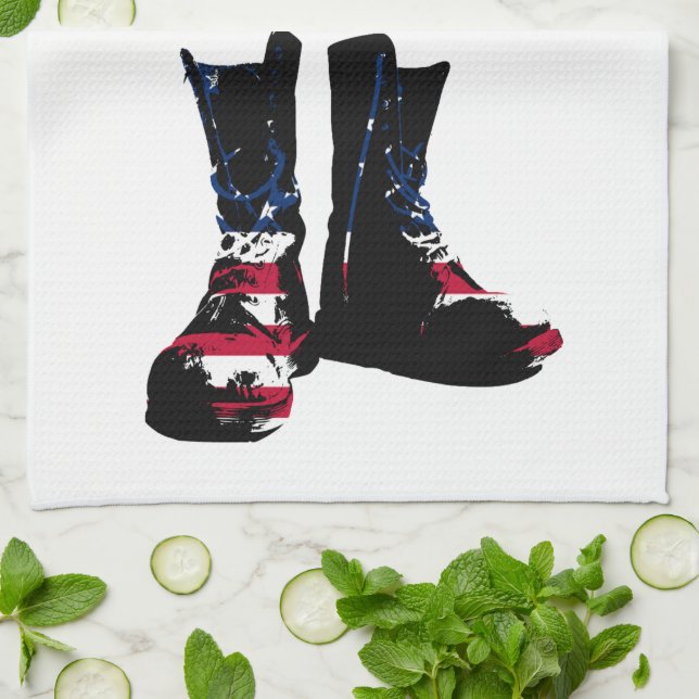 USA Combat Boots Geschirrtuch (Gefaltet)