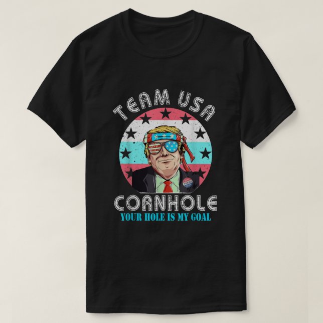 USA Cornhole Shirt Team Cornhole Shirts Funny Co (Design vorne)