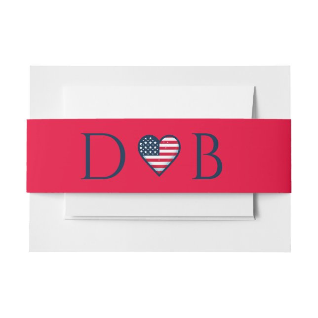 USA Couple Wedding Einladungsbanderole (Vorderseite Beispiel)