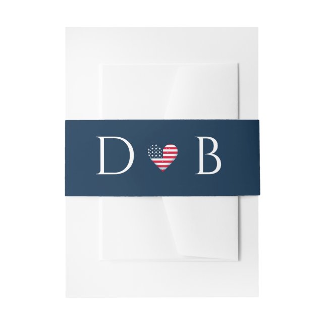 USA Couple Wedding Einladungsbanderole (Vorderseite Beispiel)