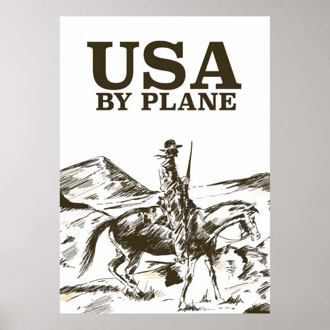 USA Cowboy Travel Poster (Vorne)