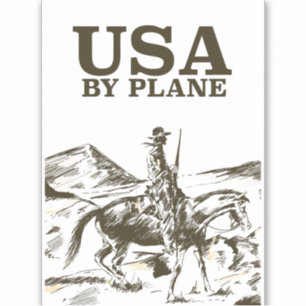 USA Cowboy Travel Poster Aufkleber