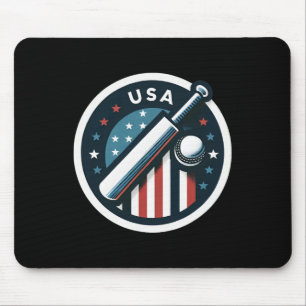 Usa Cricket in den Farben der amerikanischen Flagg Mousepad
