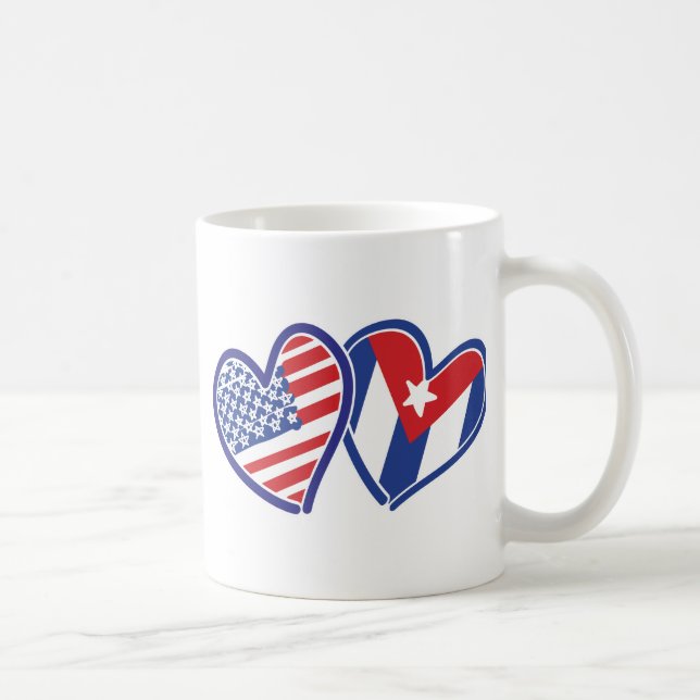 USA CUBA Flag Hearts Kaffeetasse (Rechts)