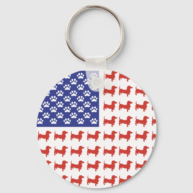 USA-Dackel Schlüsselanhänger (Vorderseite)