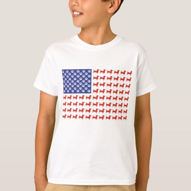 USA-Dackel T-Shirt (Vorderseite)