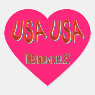 USA das INDIVISIBLES rote weiße Blau Herz-Aufkleber