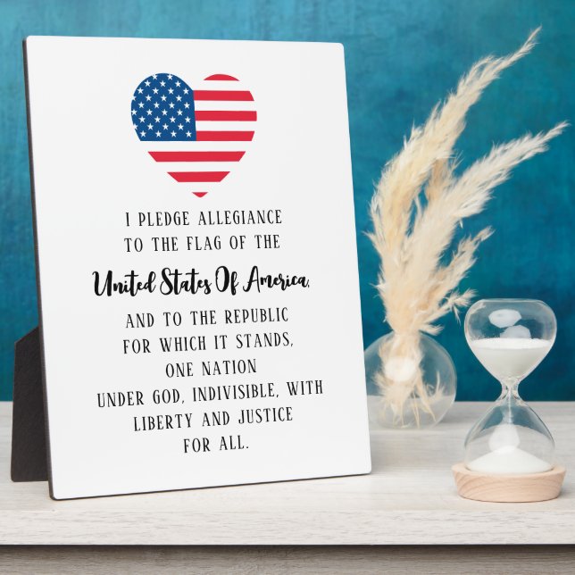 USA - das Versprechen der US-amerikanischen Flagge Fotoplatte (Seite)